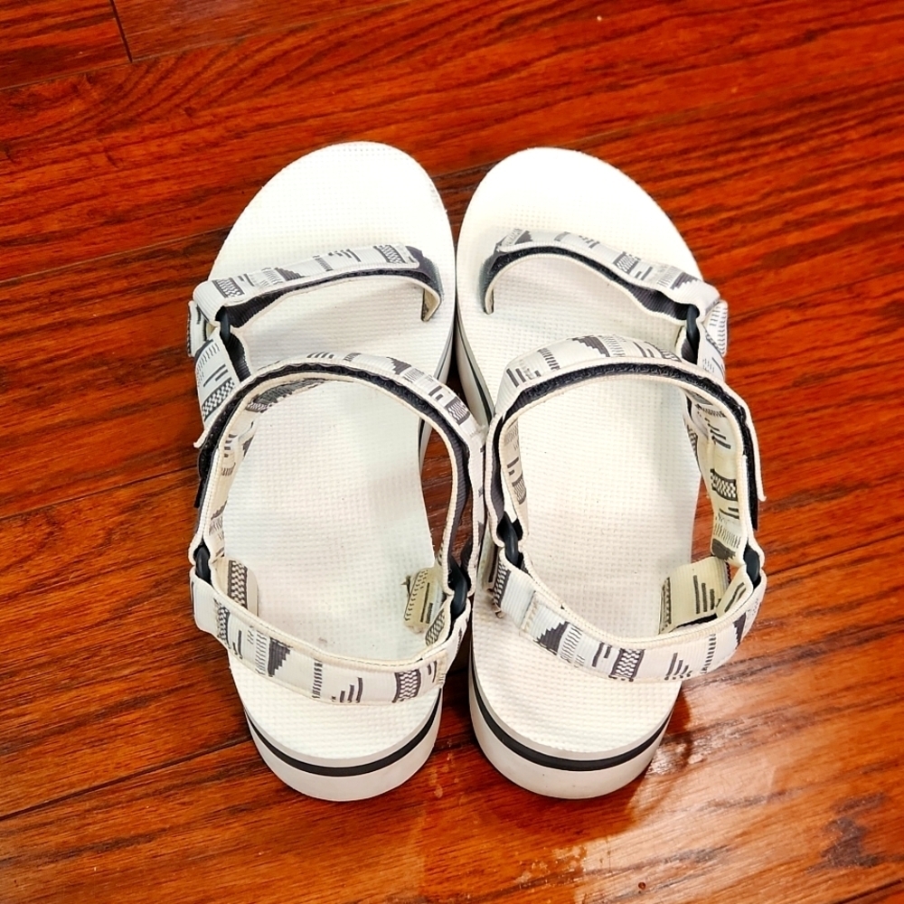 TEVA Platform Chara Bright White Sandals - Picture 4 of 7